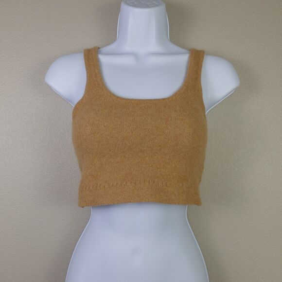 Madewell Women's Heather Camel Clemence Cropped Sweater Tank Size Small - Picture 1 of 7